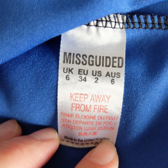 Missguided Blue Snake Print Skater Dress Size 2 - Picture 8 of 9